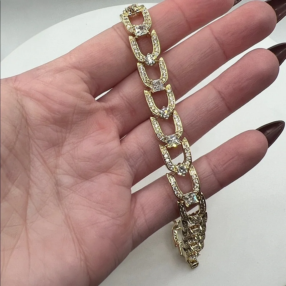 02. 14k Gold Plated over Stainless Steel Bracelet 7” - 8”